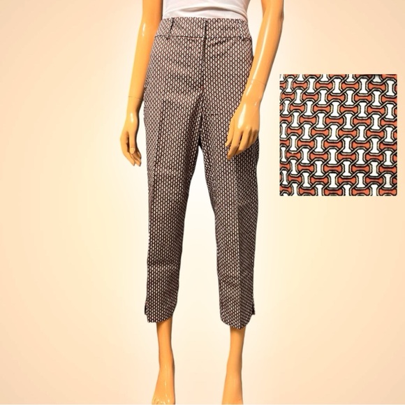 ANN TAYLOR Link Printed Cropped Trousers / Pedal Pushers Pants - Picture 1 of 14